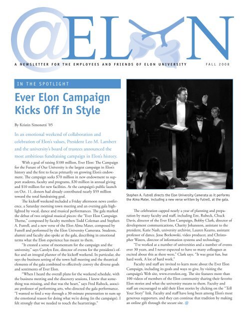 Ever Elon Campaign Kicks Off in Style - Elon University