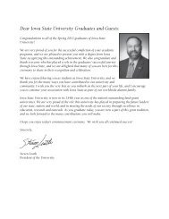 Dear Iowa State University Graduates and Guests: - Office of the ...