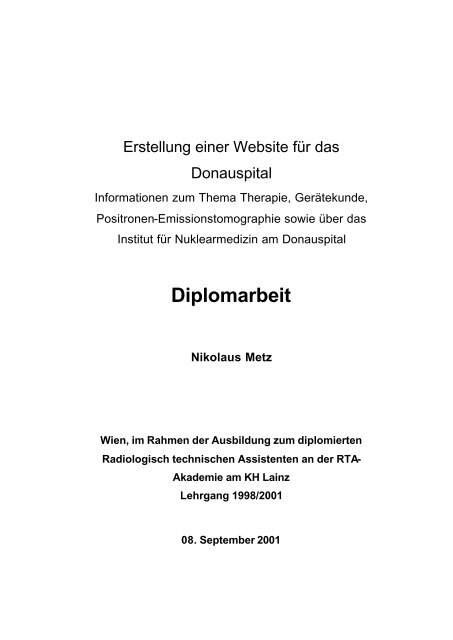 Diplomarbeit Nikolaus Metz - Wiener Krankenanstaltenverbund