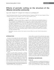 Effects of periodic cutting on the structure of the Mikania micrantha ...