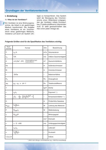 1 Grundlagen der Ventilatorentechnik ... - TLT Turbo GmbH