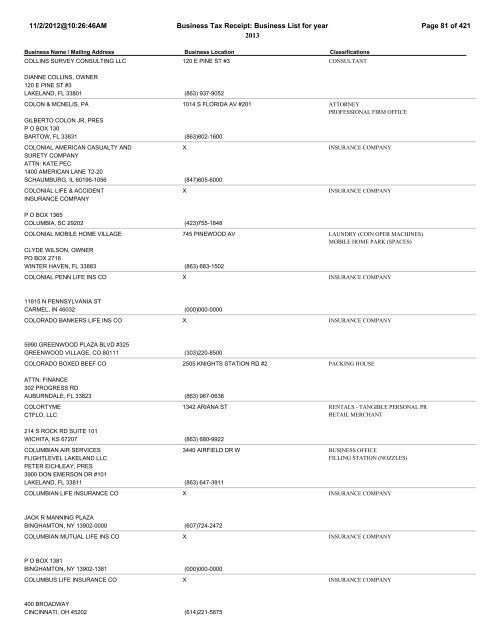 11/2/2012@10:26:46AM Business Tax Receipt ... - City of Lakeland