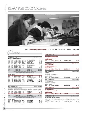 ELAC Fall 2O12 Classes - East Los Angeles College