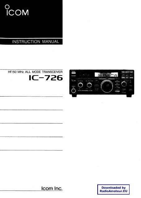 Icom IC-726 user manual - RadioManual.eu