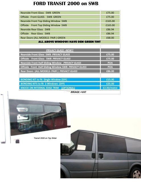 Page No's Vehicles - Leisure Vehicle Windows