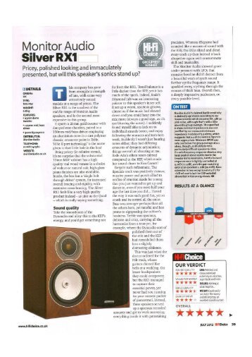 Monitor Audio Silver RX1 - Concept Hifi