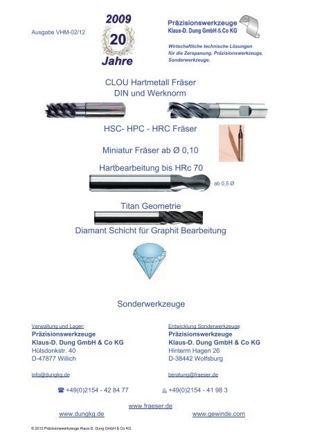 Unser Katalog VHM und HSC Fräswerkzeuge als PDF