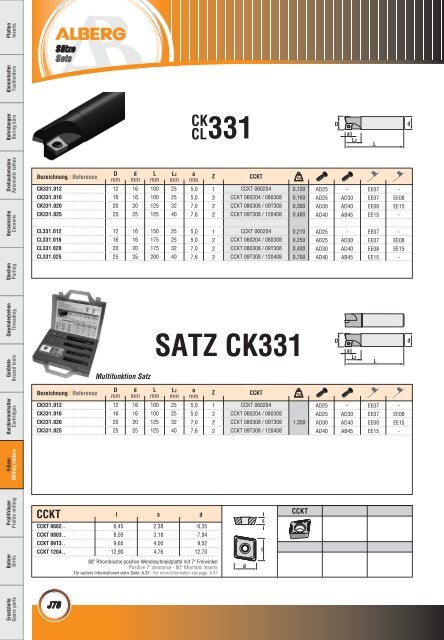 Wendeschneidplatten / Inserts - bei Alberg