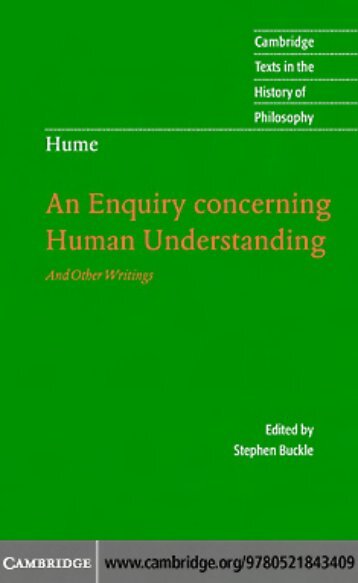 An Enquiry Concerning Human Understanding - Get a Free Blog