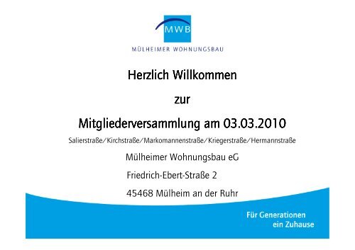 Vortrag WIE 115 Saliersiedlung - Mülheimer Wohnungsbau eG