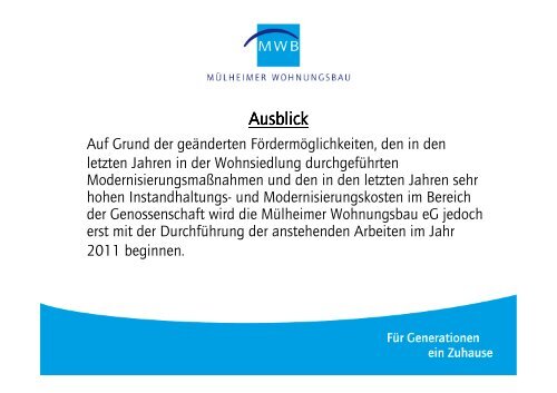 Vortrag WIE 115 Saliersiedlung - Mülheimer Wohnungsbau eG