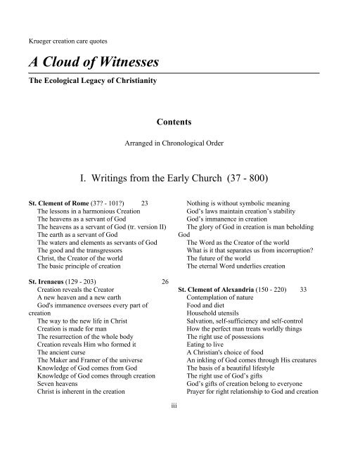 A Cloud of Witnesses - Blessed Earth | Serving God, Saving the Planet
