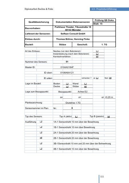 Diplomarbeit Bauingenieurwesen FH Münster Monitoring ... - ARCON