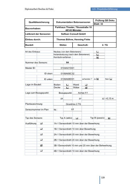 Diplomarbeit Bauingenieurwesen FH Münster Monitoring ... - ARCON