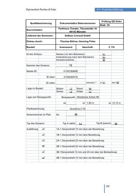 Diplomarbeit Bauingenieurwesen FH Münster Monitoring ... - ARCON