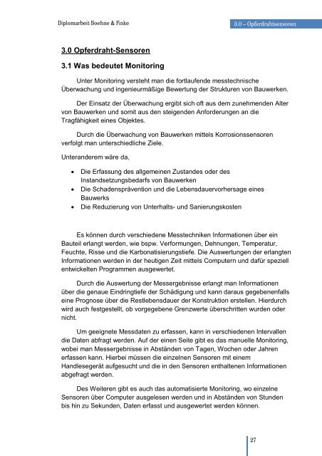 Diplomarbeit Bauingenieurwesen FH Münster Monitoring ... - ARCON