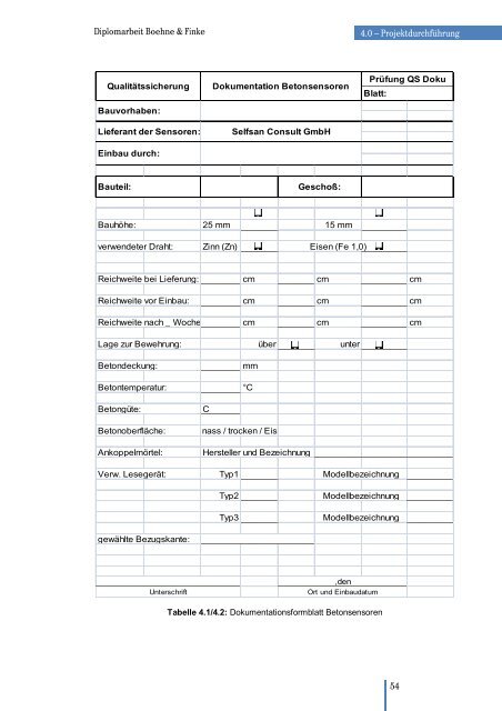 Diplomarbeit Bauingenieurwesen FH Münster Monitoring ... - ARCON