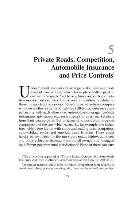 The Privatization of Roads and Highways - Ludwig von Mises Institute