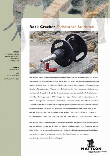 Rock Cracker Technischer Beschrieb