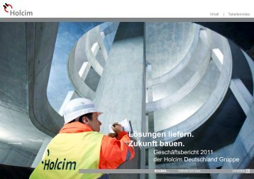 Geschäftsbericht 2011 der Holcim Deutschland Gruppe