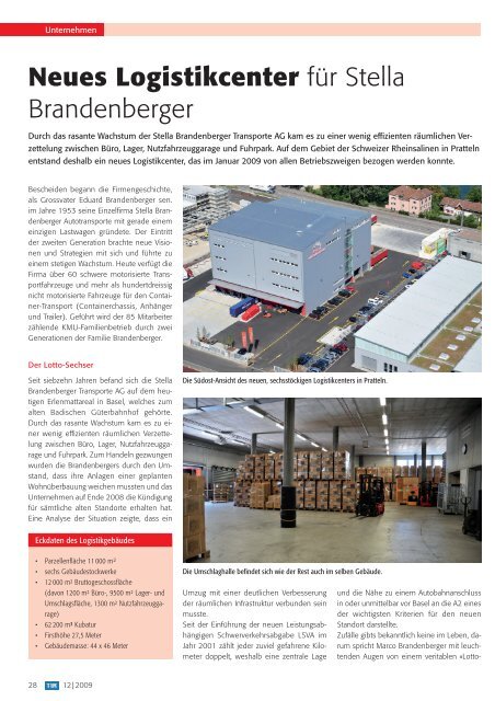 Neues Logistikcenter - Stella Brandenberger Transporte AG