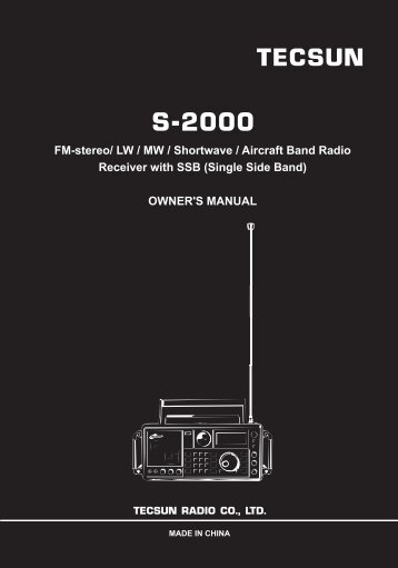 S-2000 TECSUN FM-stereo/ LW / MW / Shortwave / Aircraft Band ...