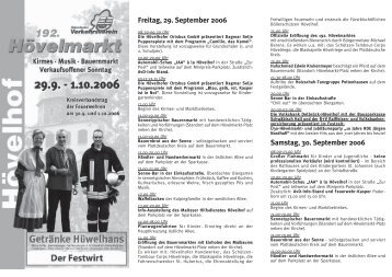 Freitag, 29. September 2006 Samstag, 30. September 2006 - Hövelhof