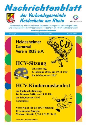 HCV-Sitzung HCV-Kindermaskenfest - Verbandsgemeinde ...