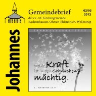 Gemeindebrief - ref. Johannesgemeinde Kachtenhausen