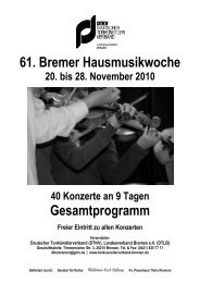 61. Bremer Hausmusikwoche Gesamtprogramm - Deutscher ...