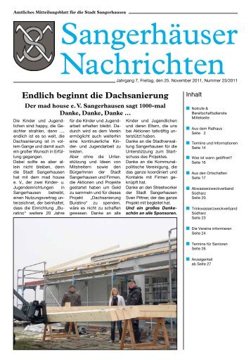 Endlich beginnt die Dachsanierung - Stadt Sangerhausen