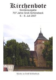 Kirchenbote - Evangelisches Pfarramt in Groß Schönebeck