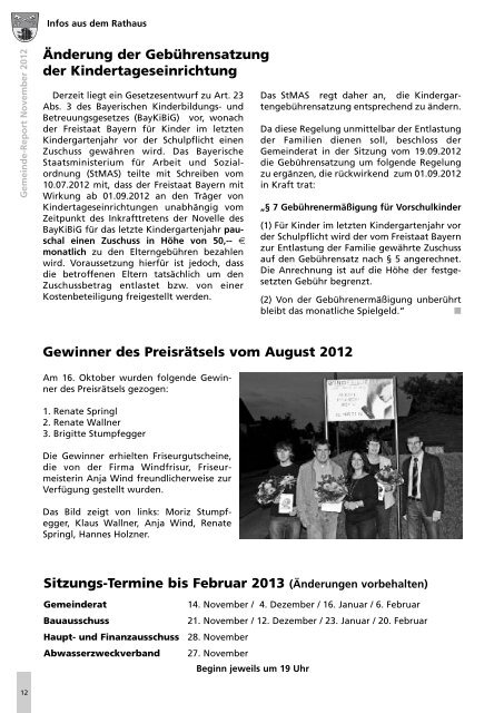 Gemeindereport November 2012 - Gemeinde Piding