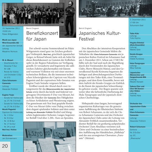 Zeitung der Clara Schumann Musikschule - Margret von Conta