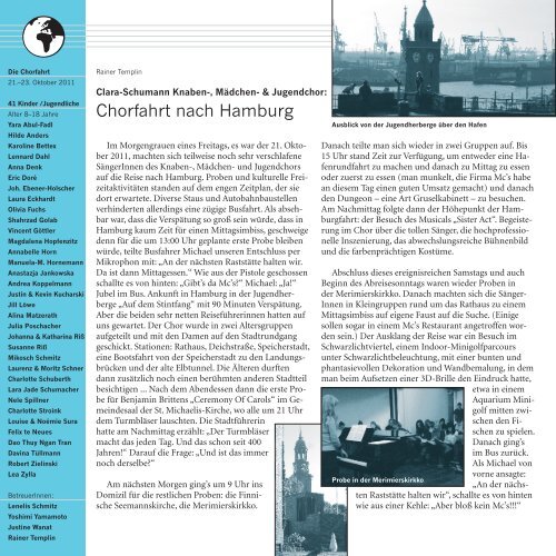 Zeitung der Clara Schumann Musikschule - Margret von Conta