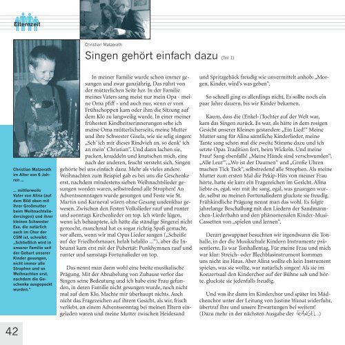 Zeitung der Clara Schumann Musikschule - Margret von Conta