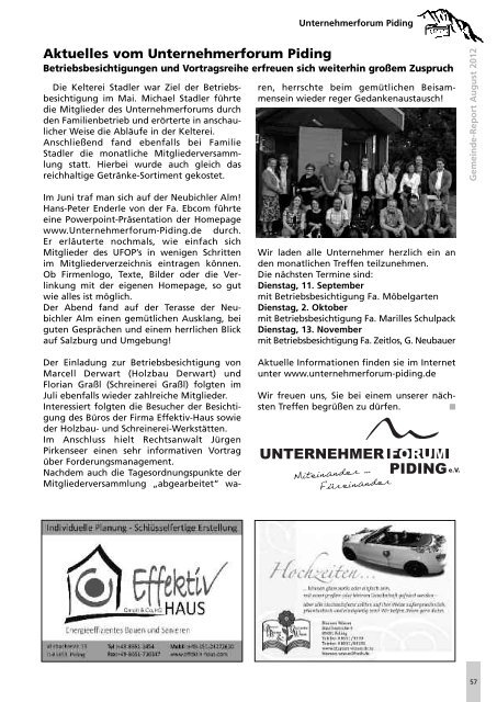 Gemeindereport August 2012 - Gemeinde Piding