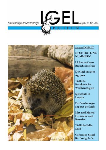 Publikationsorgan des Vereins Pro Igel Ausgabe 32 Nov. 2004 ...