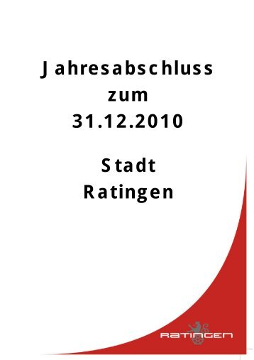 Jahresabschluss 2010 - Stadt Ratingen