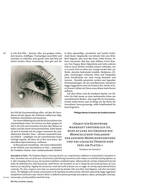 Das neuste Heft als PDF-Datei - Artinside - Das Museumsmagazin ...