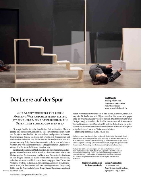 Das neuste Heft als PDF-Datei - Artinside - Das Museumsmagazin ...