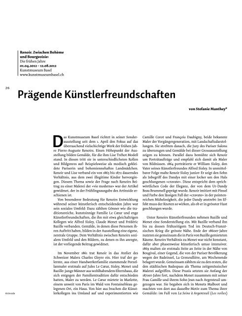 Artinside Das Museumsmagazin der Region Basel Ausgabe ...