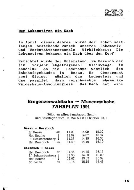 Mitteilungsblatt der Bregenzerwaldbahn-Museumsbahn Heft 3 ...