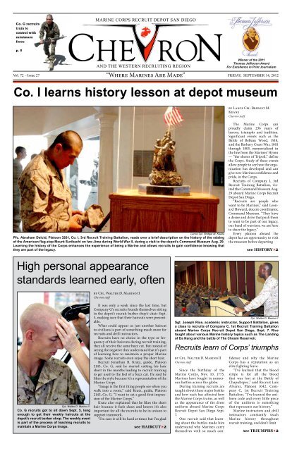 Co. I learns history lesson at depot museum - Marine Corps Recruit ...