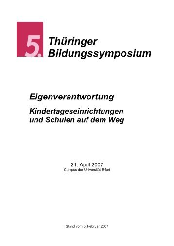 Programmheft - Thüringer Bildungssymposium