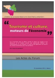 Le tourisme et la culture, moteurs de l'économie - Communauté ...