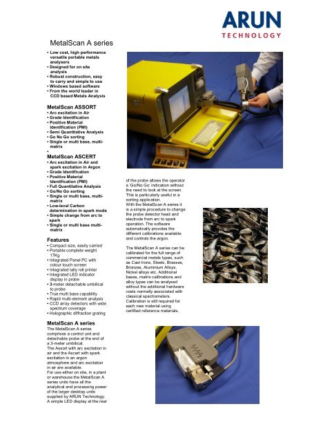MetalScan A series - Full Spectrum Technologies