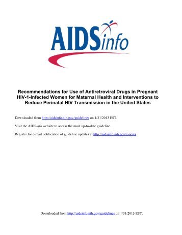 HIV/AIDS Guidelines - AIDSinfo
