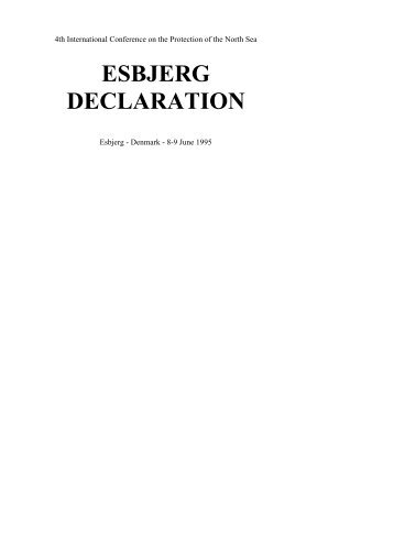 ESBJERG DECLARATION - OSPAR Commission