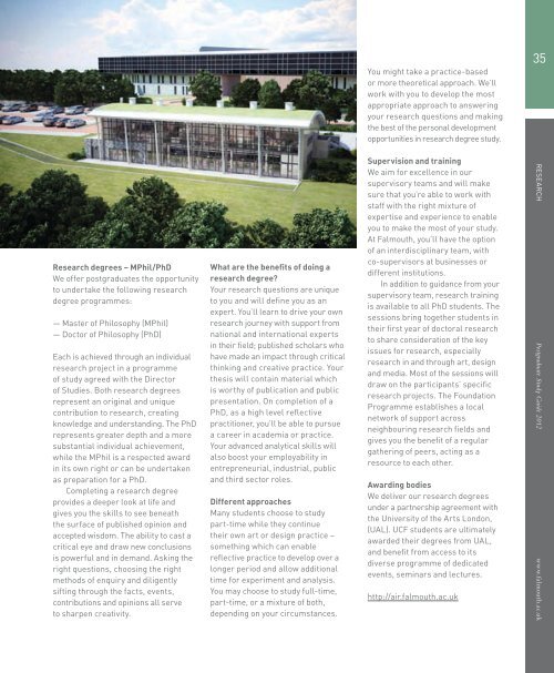 Postgraduate Study Guide 2012 - University College Falmouth